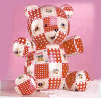 Who can resists these loveable novelties? This patchwork teddy bear is a delightful accent in our childrens gifts assortment.